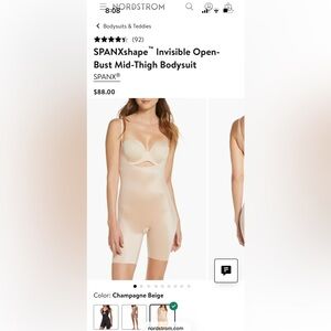 SPANXshape™ Invisible Open-Bust Mid-Thigh Bodysuit size Medium